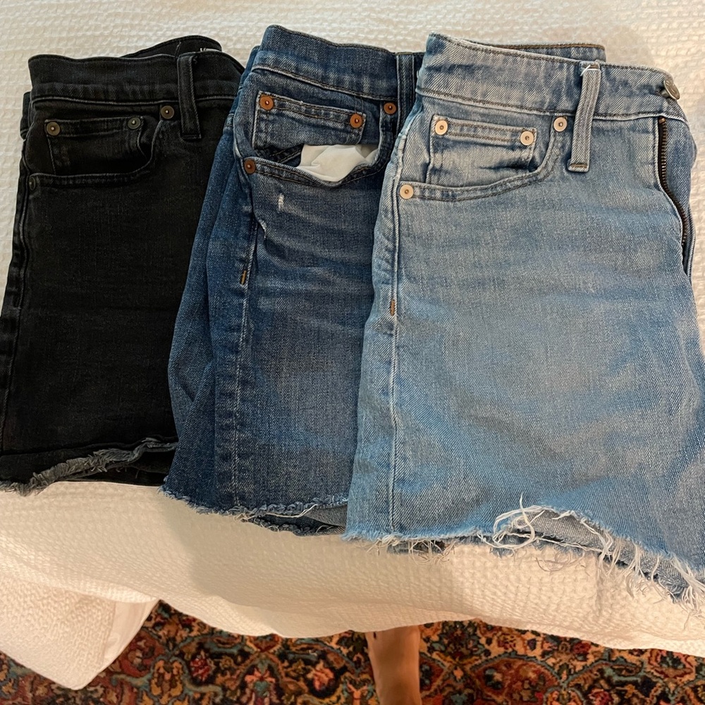 Bundle of 3 Madewell Jean shorts, all size 25